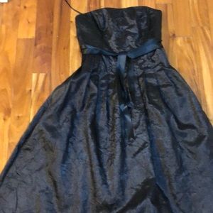Strapless sparkly black dress midi strapless dress